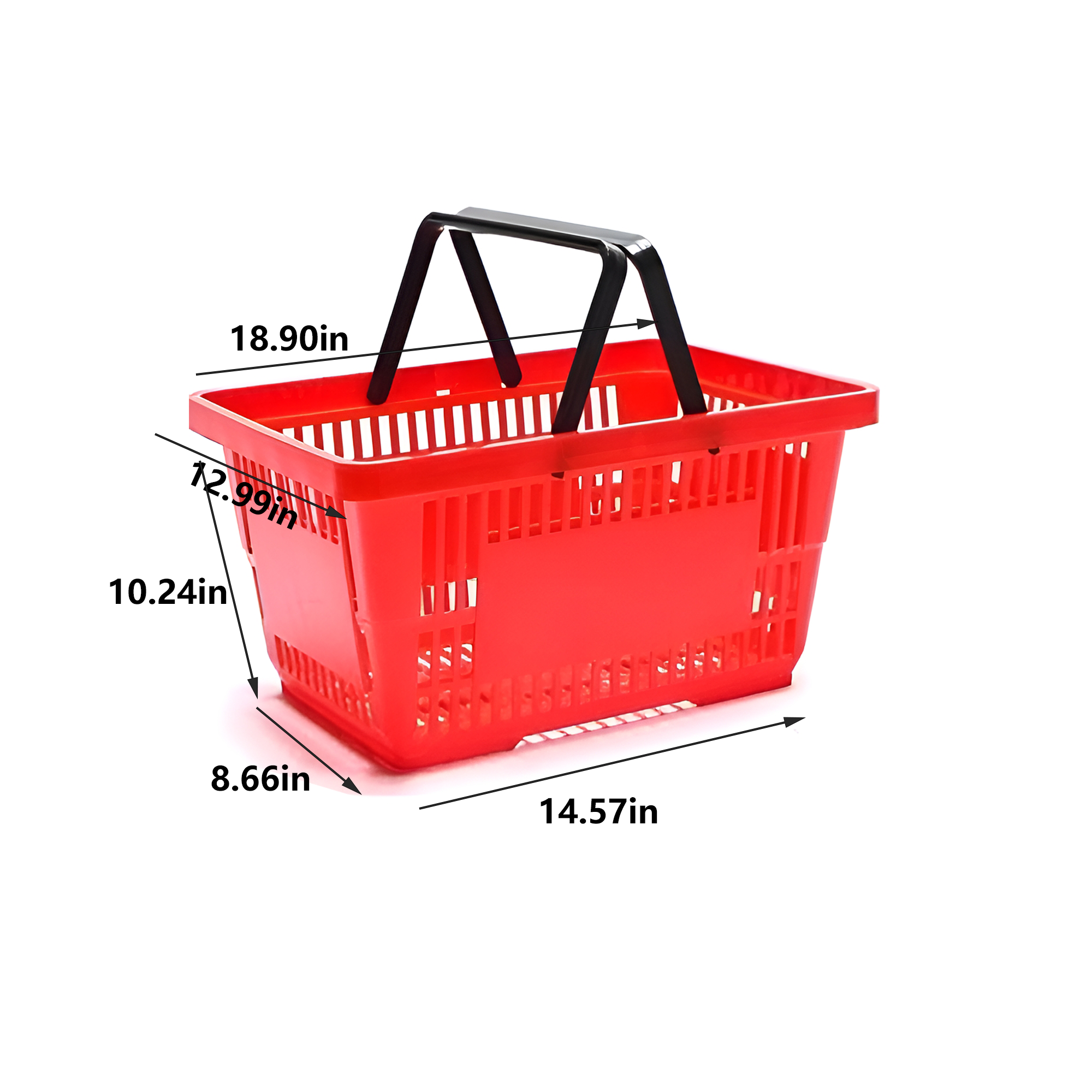 2 Handle Plastic Shopping Basket 2