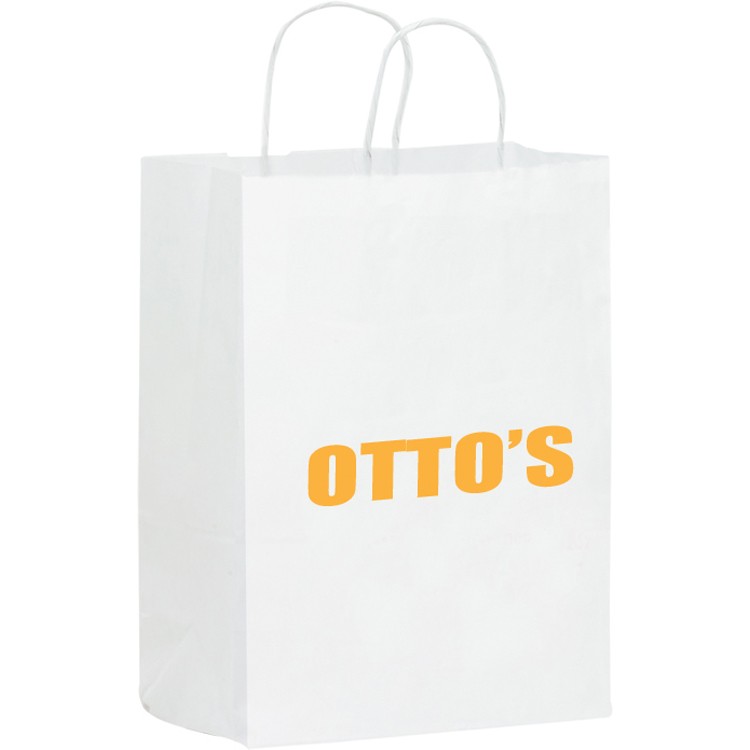 White Kraft Paper Shopper with Twisted Paper Handles 1