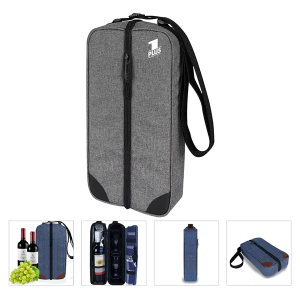 Wine Tote Bag with Cooler Compartment & Picnic Set