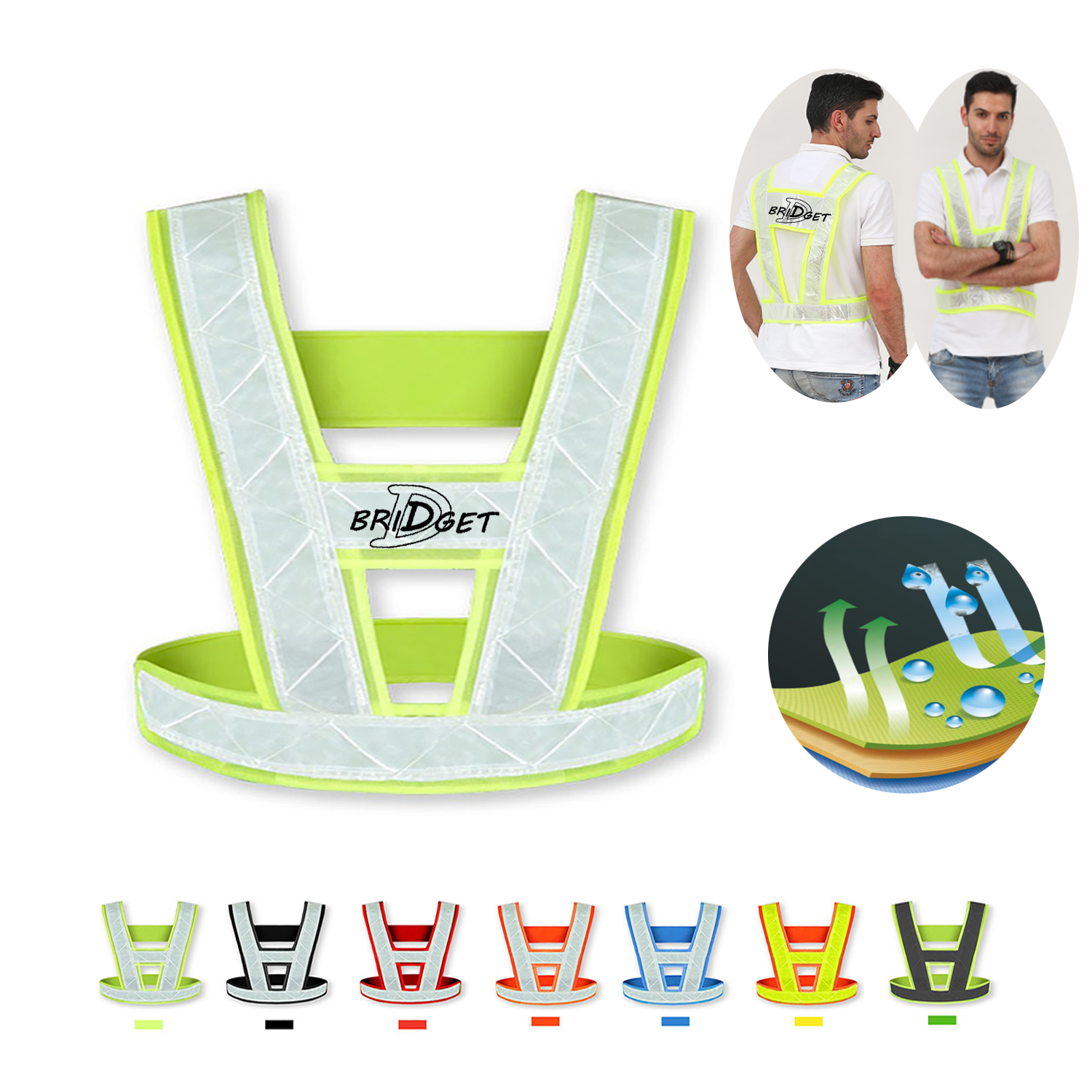 V-shaped Reflective Fluorescent Safety Vest 1