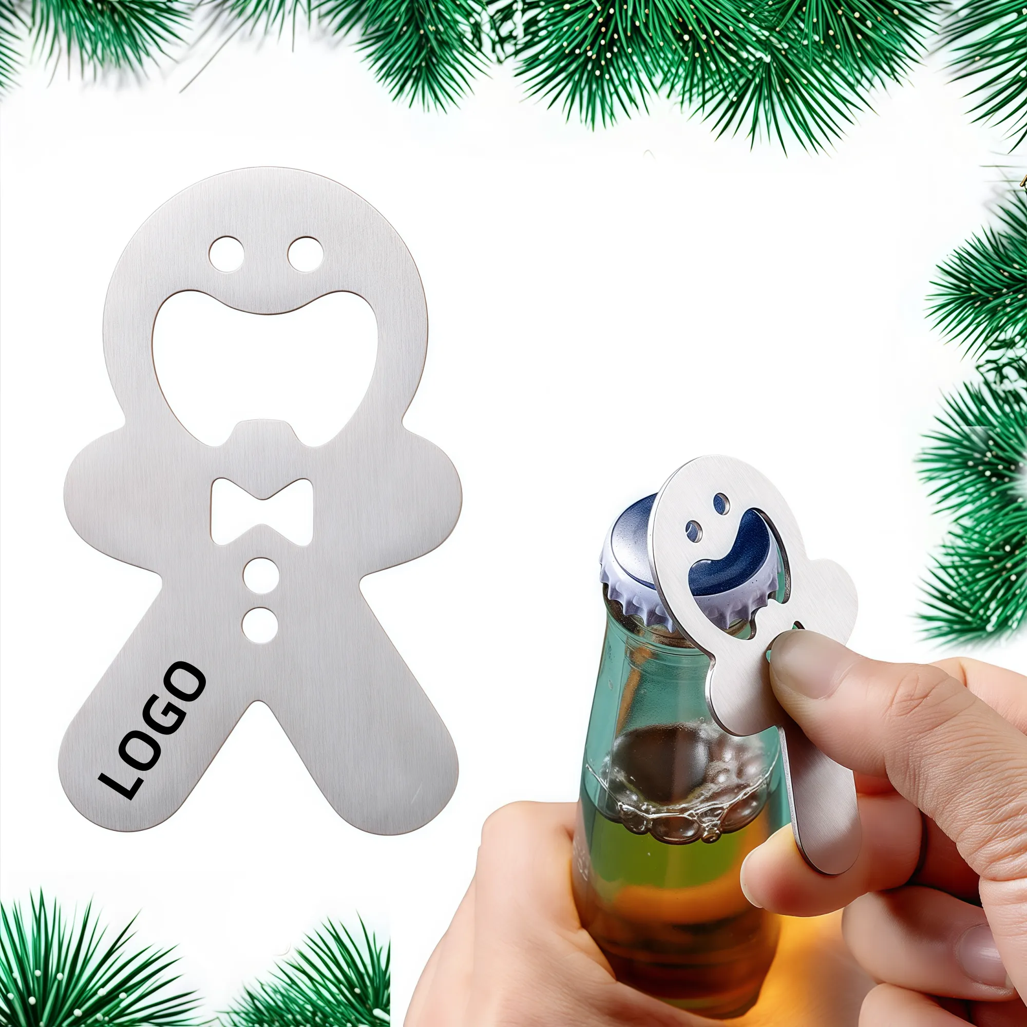 MOQ Gingerbread Man Stainless Steel Bottle Opener 3