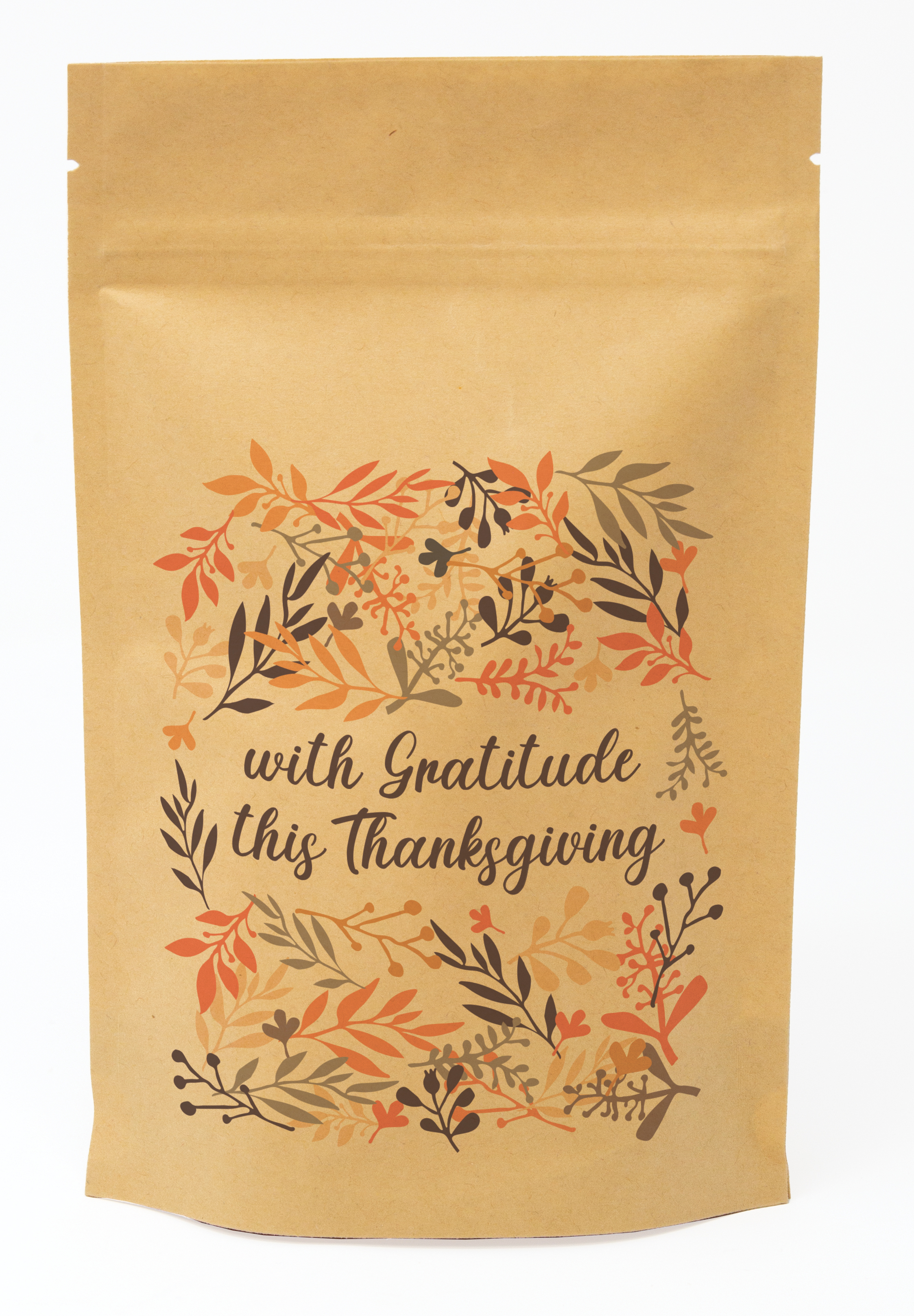 Fall Floral Predesigned Kraft Barrier Pouch (5"W x 8"H x 2.5"D)