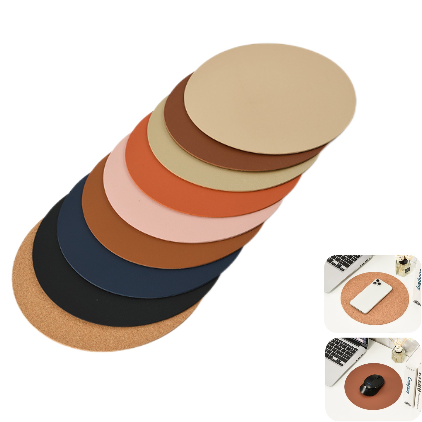 Double-sided Cork Desk Mouse Pad 3