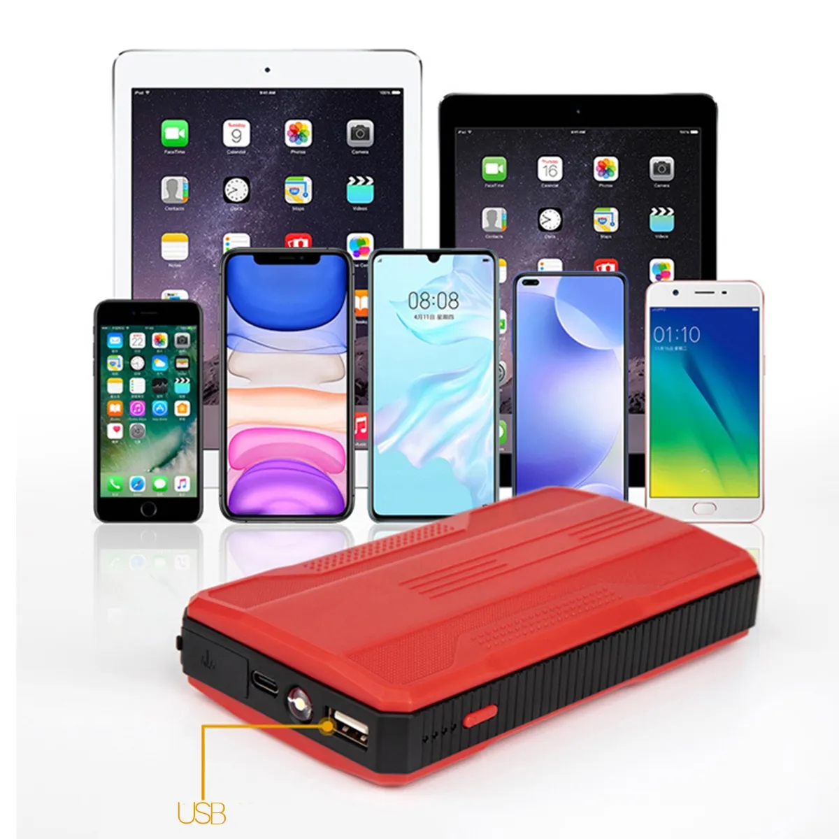 Car Jump Starter Jumper Cables Auto Battery Pack Box W/ Led 3