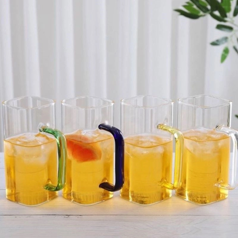 Custom 12.5 OZ  Square  Wine Glass Cups with Handle 8