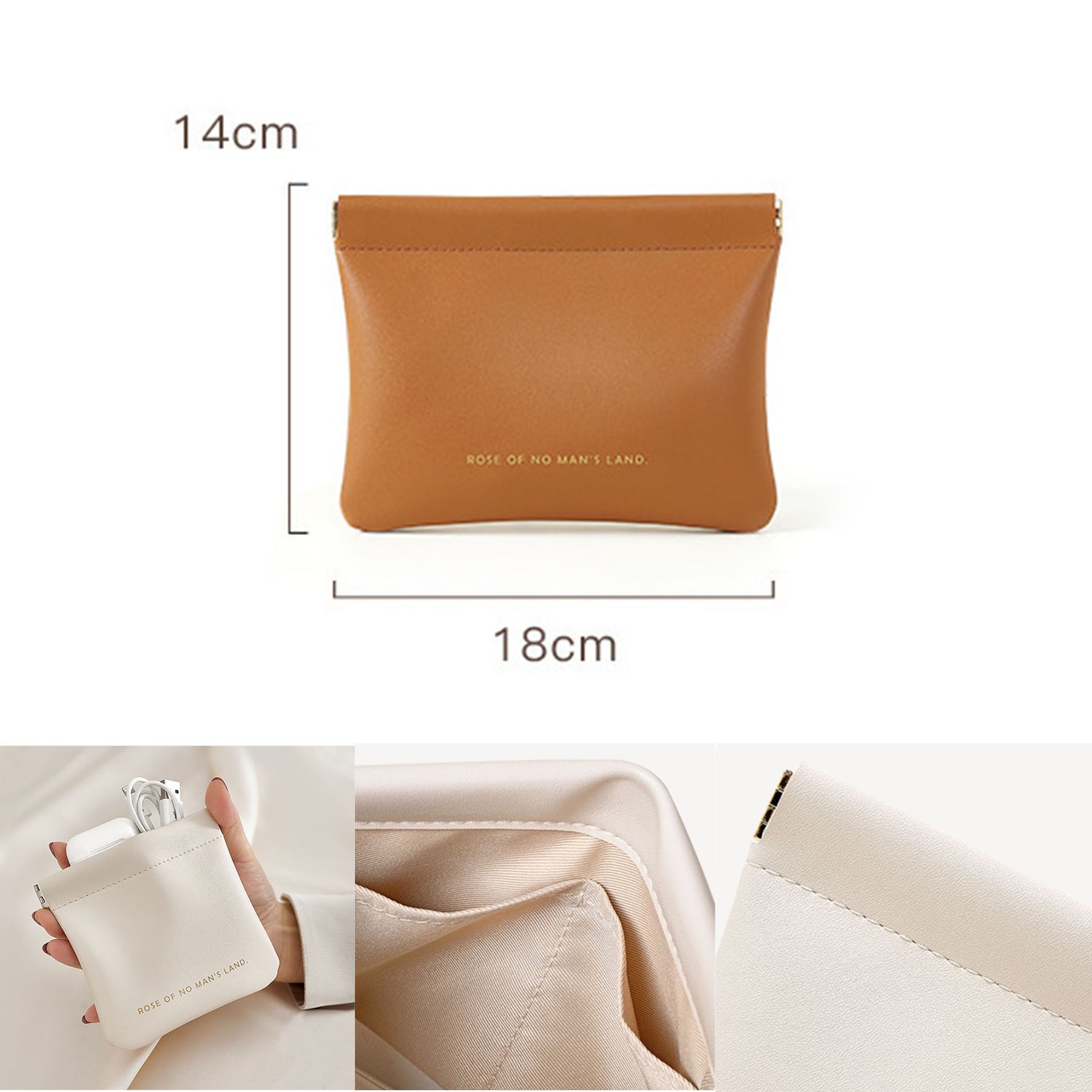 Portable Leather Shrapnel Makeup Bag 2