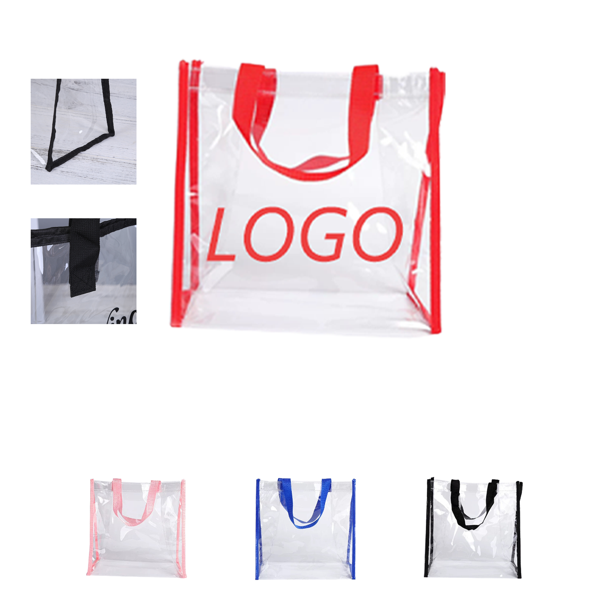 Stylish Clear PVC Shopping Carryall 1