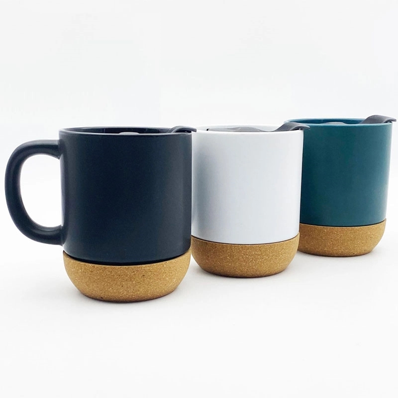 12.5 oz ceramic mug with slide lip and cork bottom 4