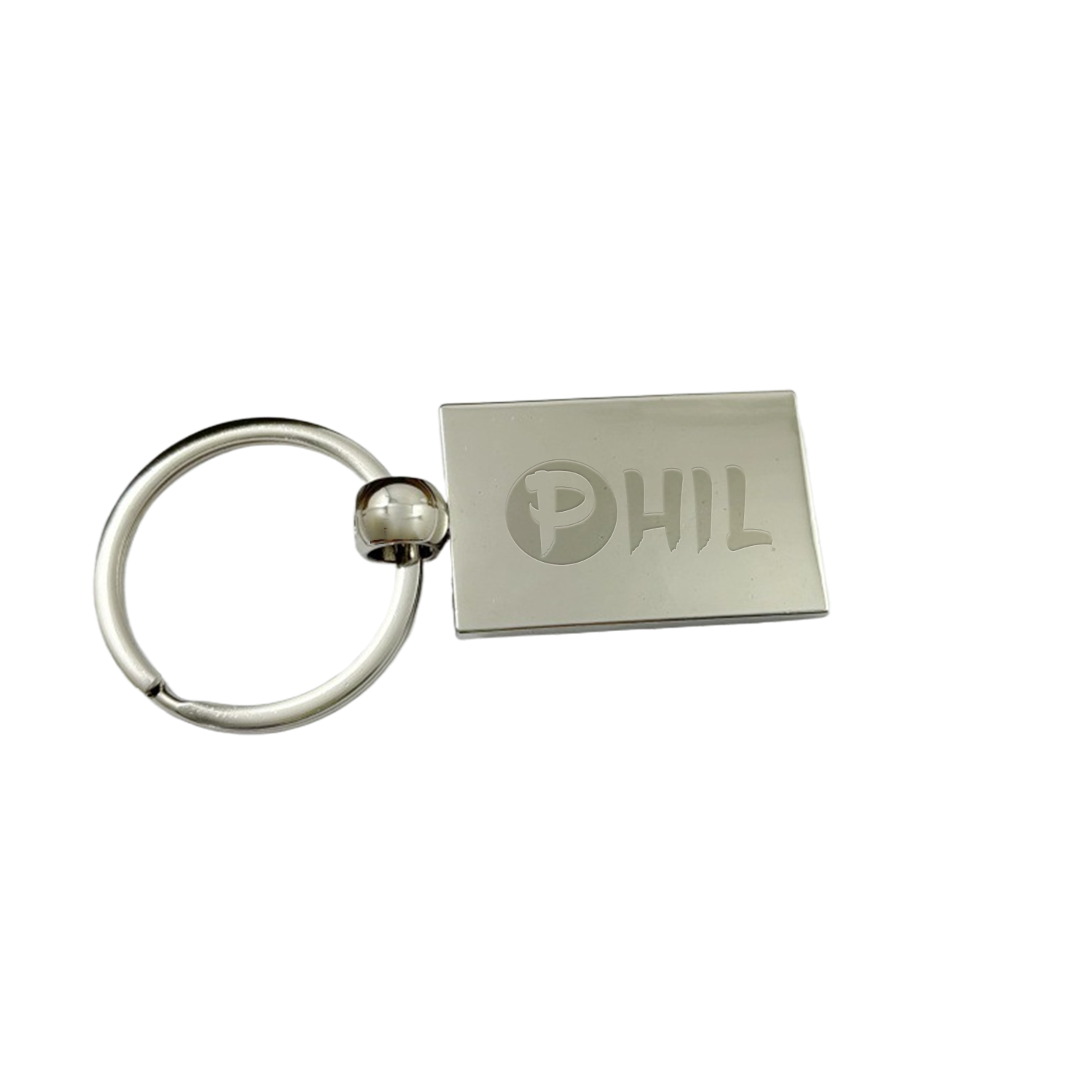 Rectangular metal keychain