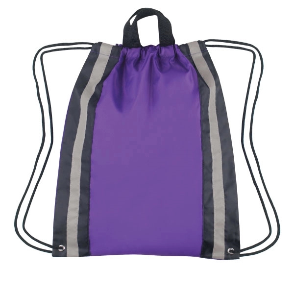 Large Non-Woven Reflective Drawstring Backpack - 20 " x 16 " 2