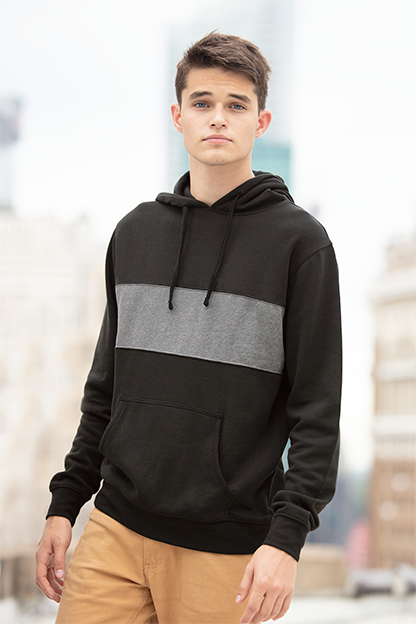 Premium Cotton Blocked Fleece Pullover Hoodie, custom hoodie or sweatshirt with logo imprint 31