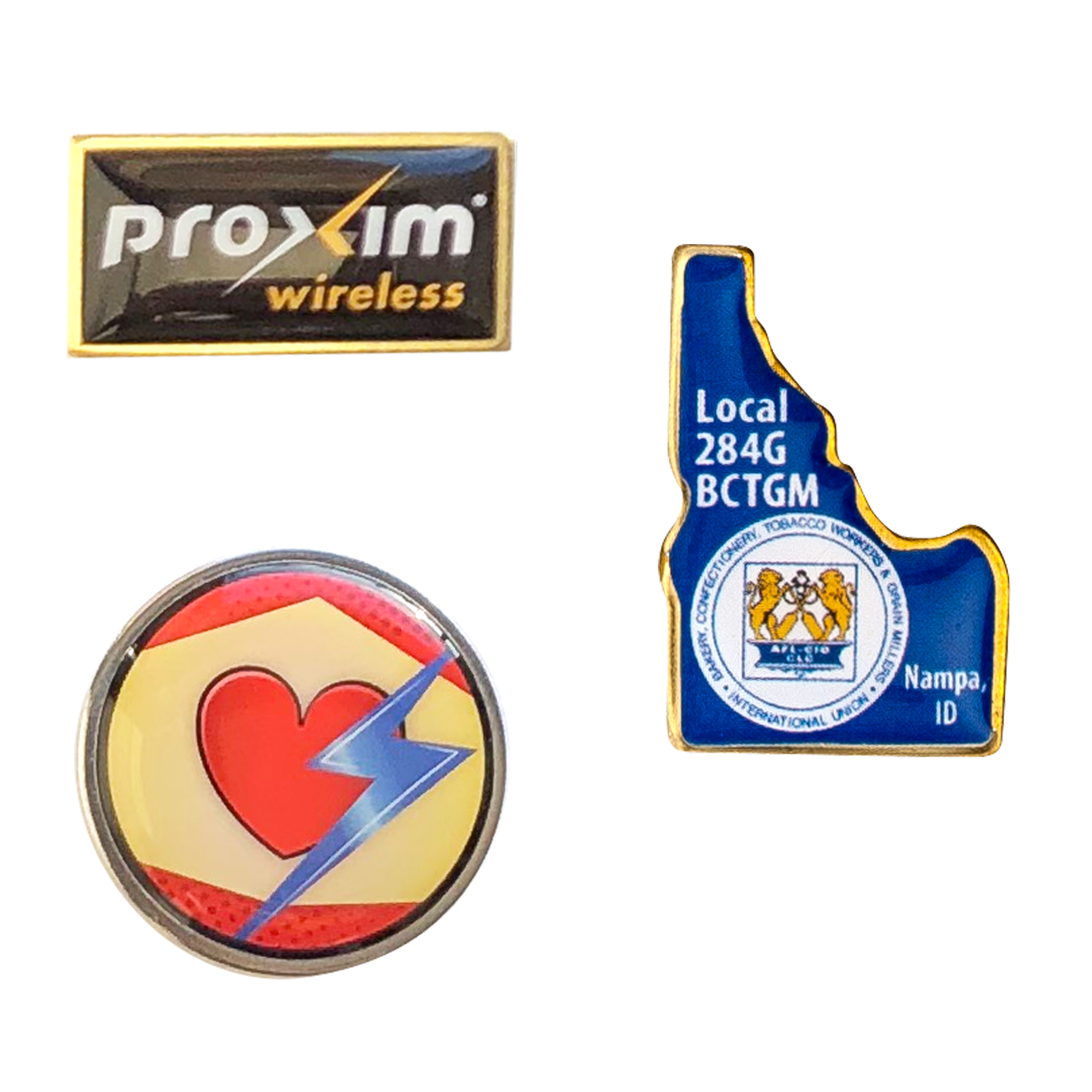 USA Made Metal Lapel Pin w/Epoxy Dome Full Color - Stock shapes