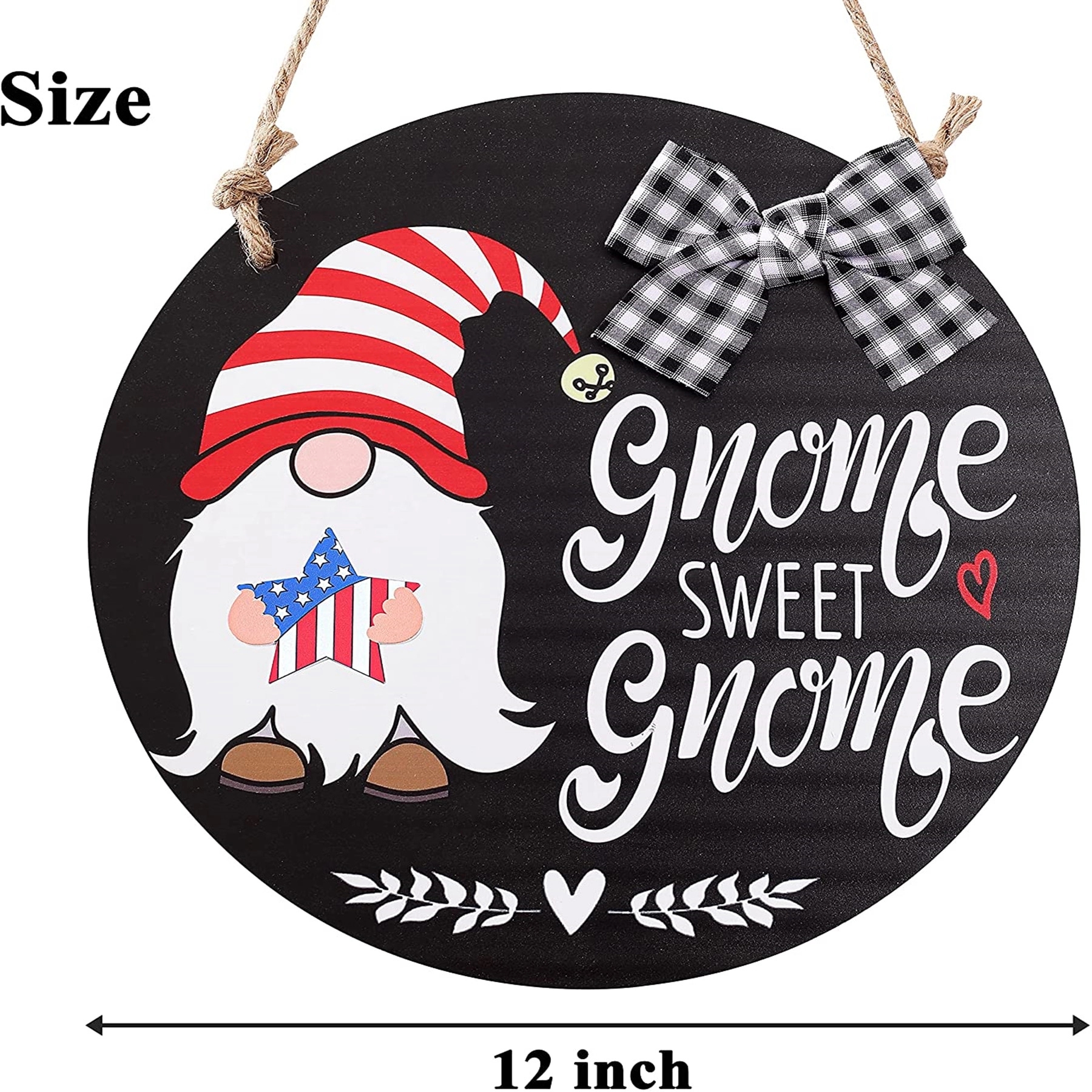 Interchangeable Seasonal Gnome Welcome Wreath Sign 3