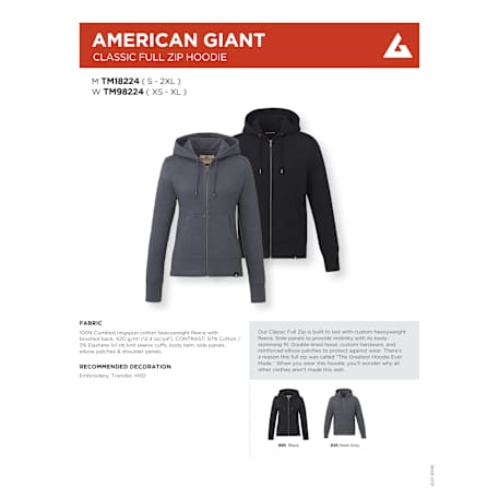 American Giant Classic Full Zip Hoody - Women's 127