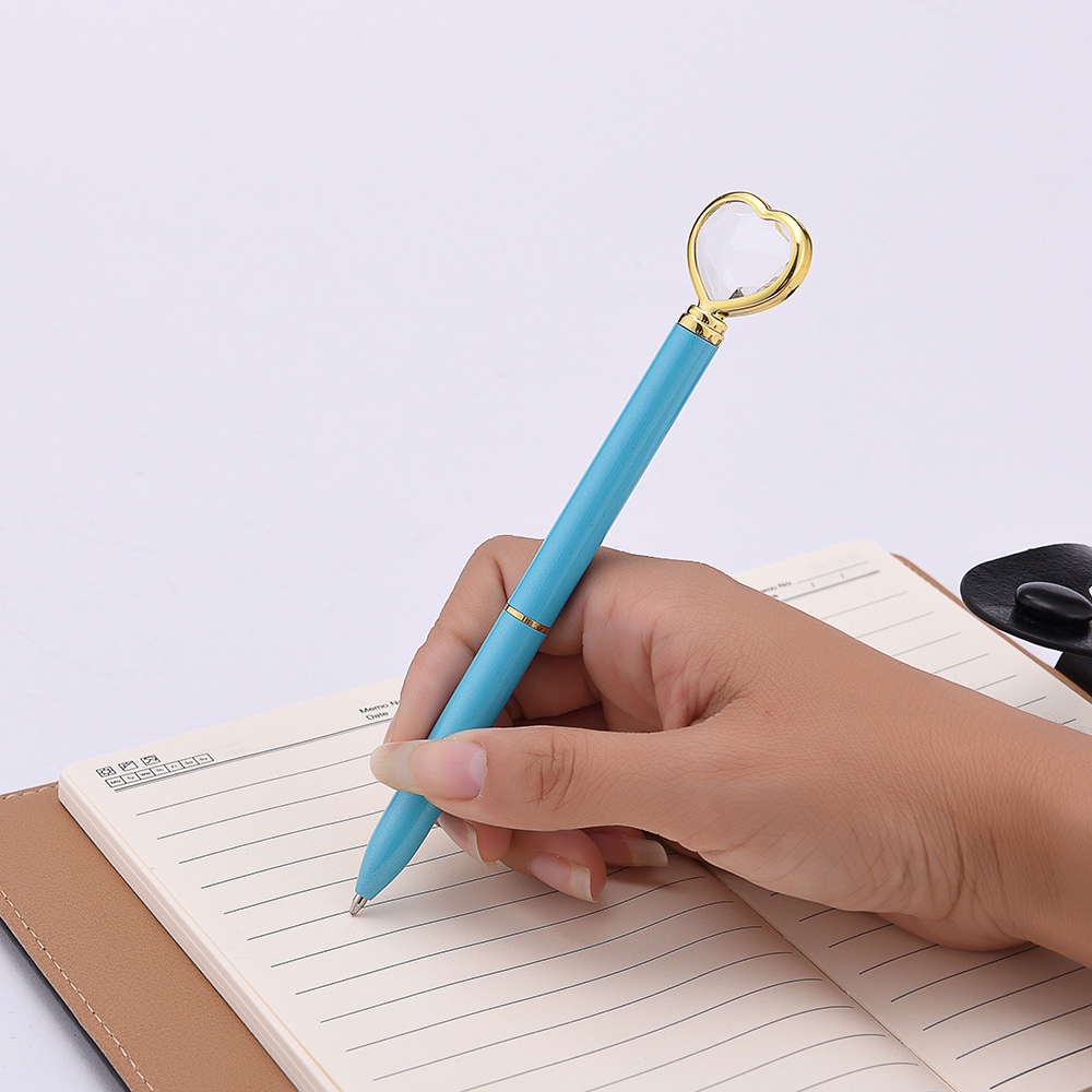Metal Ball Pen with Heart Shape Crystal Diamond 7