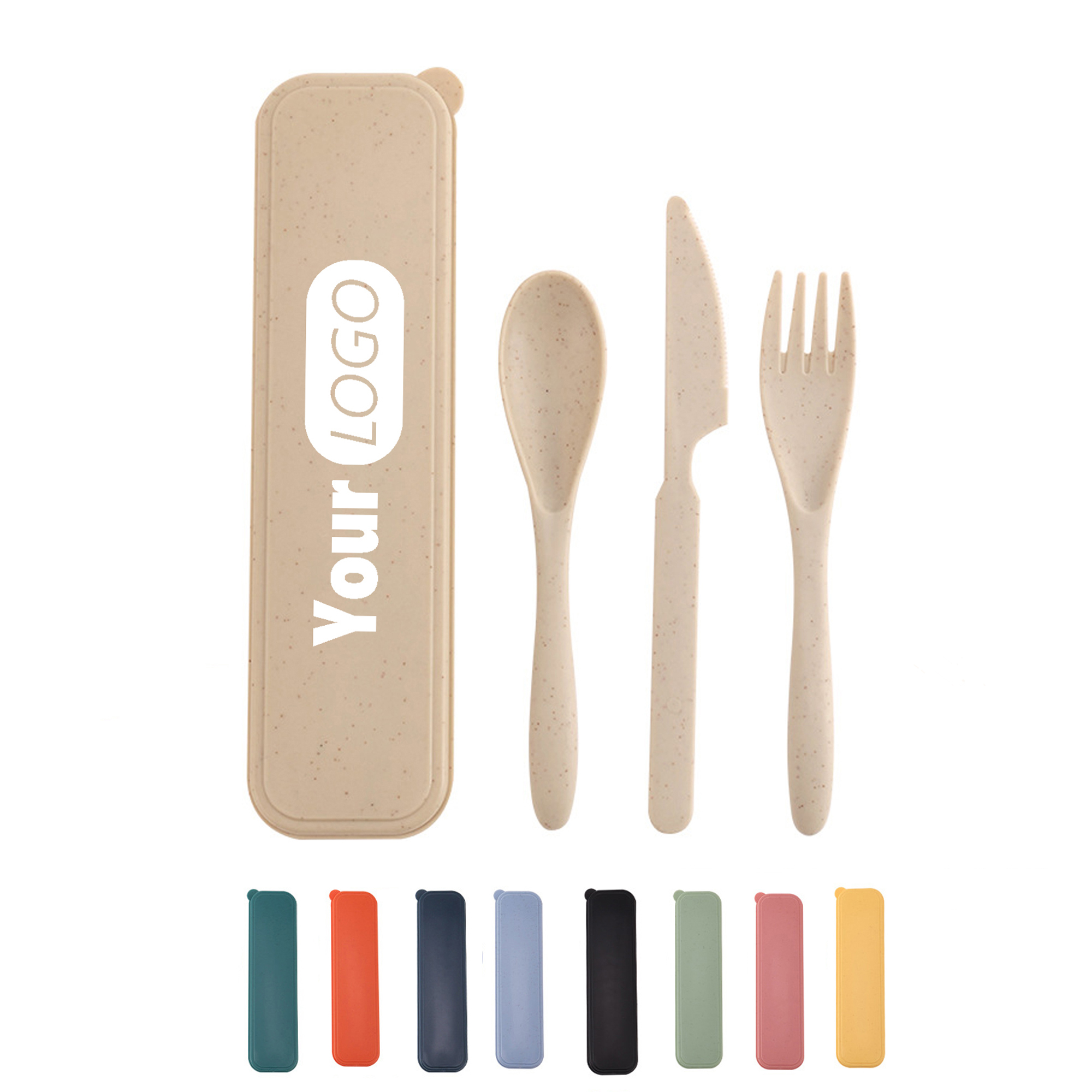 Eco-Friendly Wheat Straw Travel Cutlery Set 6