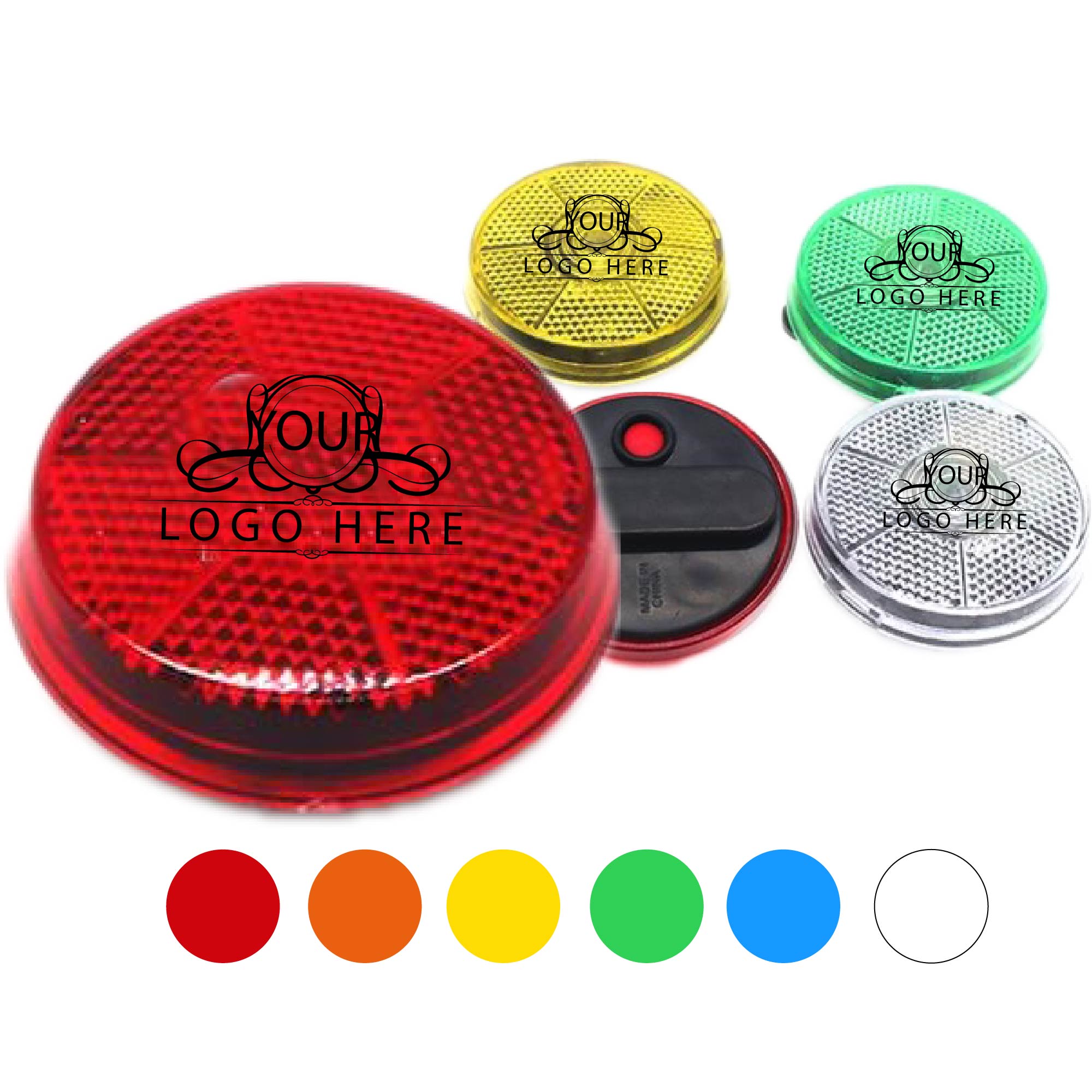 Round Blinking Light With Back Clip 2