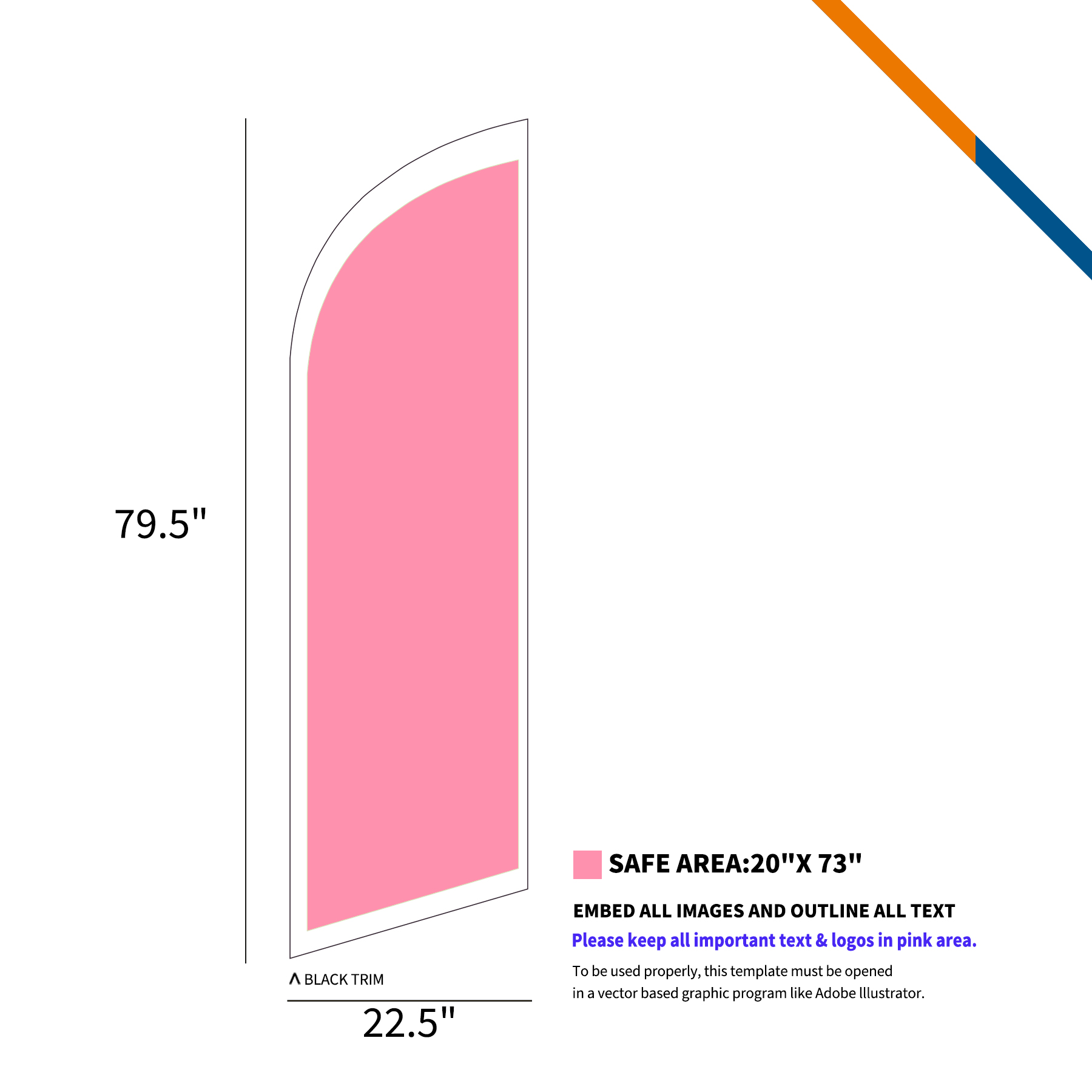 9' Petunia Single-Sided Angle Flag 4
