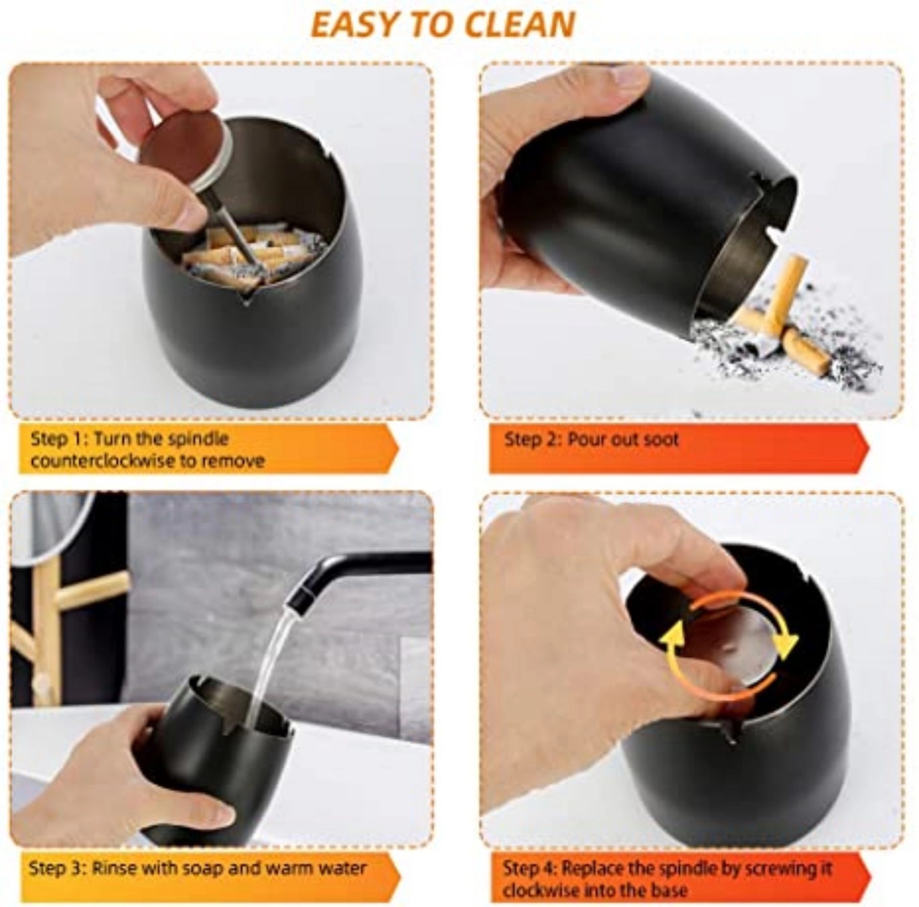 Outdoor Cigarette Ashtray With Lid Smokeless Stainless 4