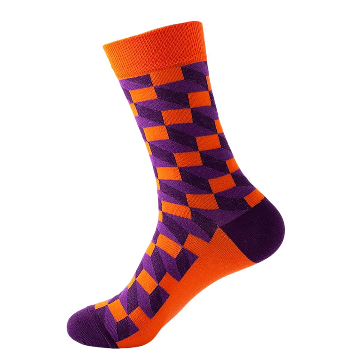 Cotton Crew Socks with Jacquard Pattern 62