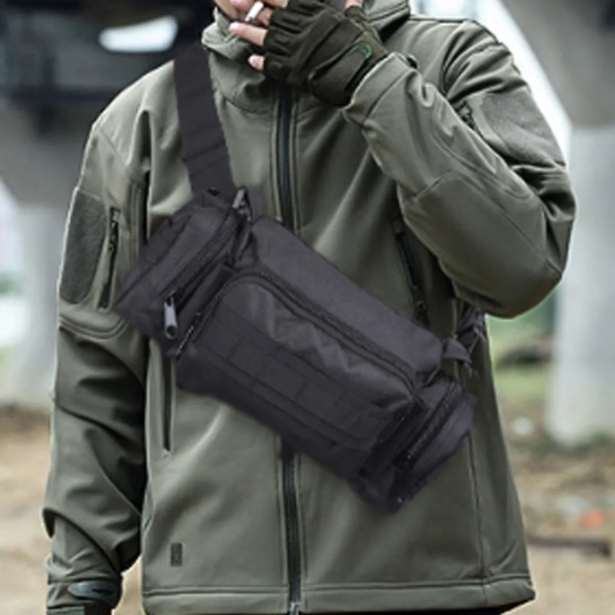 Tactical MOLLE Outdoor Waist Crossbody Sling Bag Pack 2