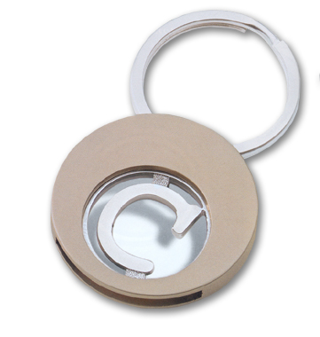 *CLOSEOUT* Millennium Series Silver Two-tone Silver Interchangable Initial Keychain 3