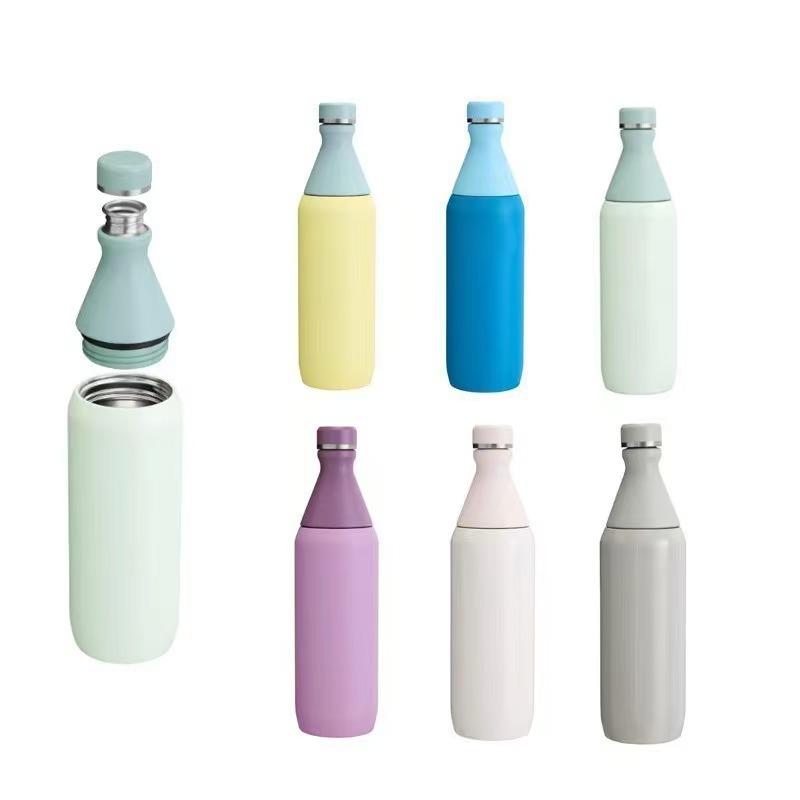All Day 20oz Slim Insulated Water Bottle With Twist off Lid And Handle Strap For Travel & Sport, custom water bottle with logo imprint 5