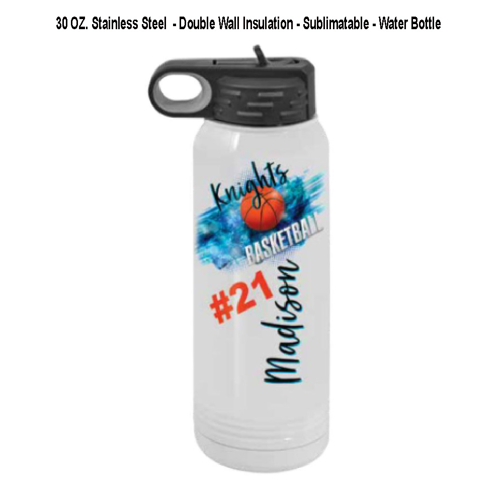 30 Oz. White Polar Camel Sublimatable Photo Water Bottle 2