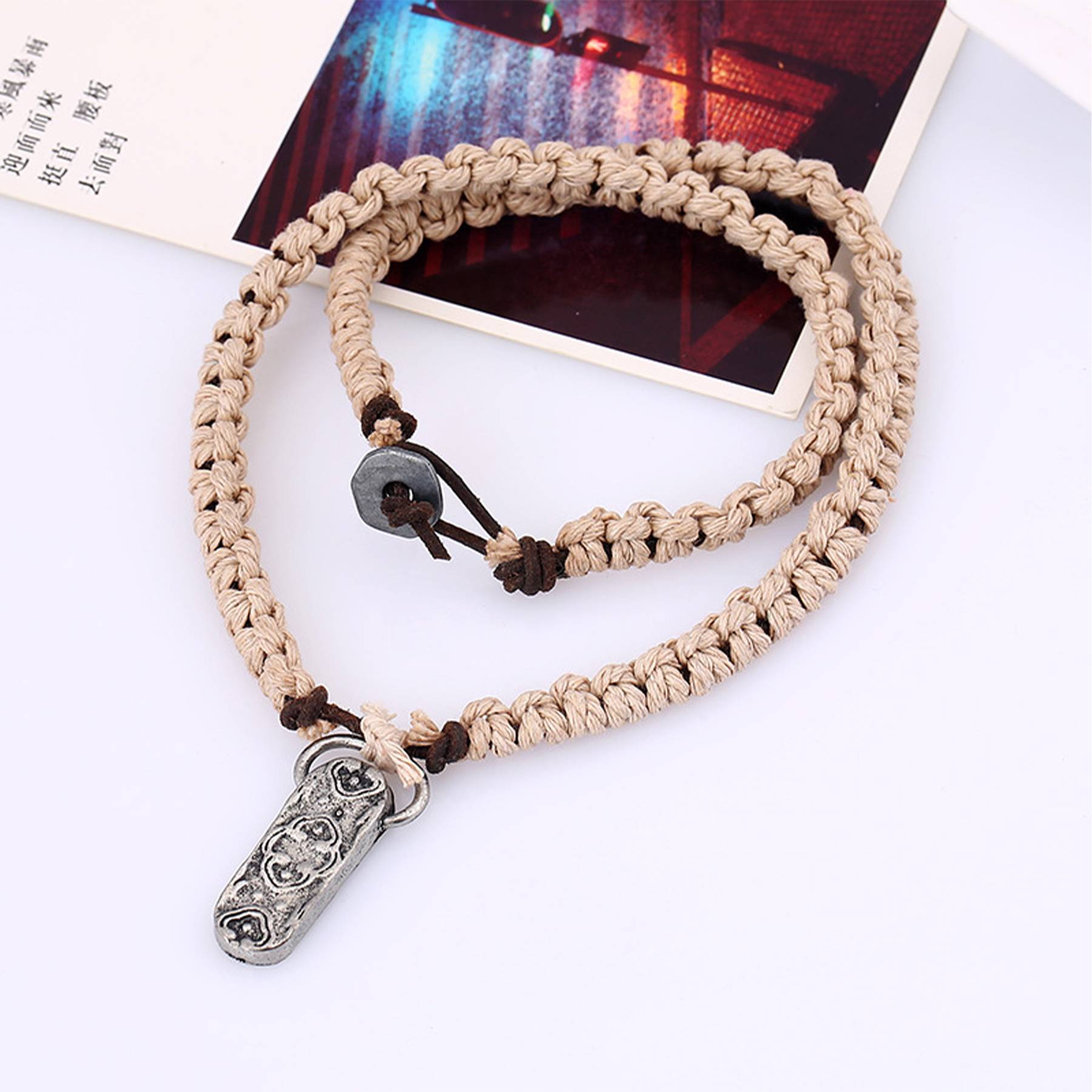 Jute Vintage beach weave necklace 4