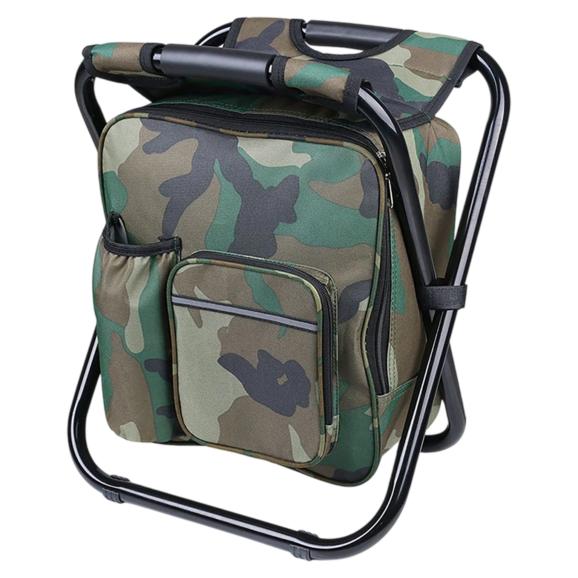 Foldable Backpack Chair With Insulated Cooler 14.2" Length x 11.5" Width x 16.2" Height 1