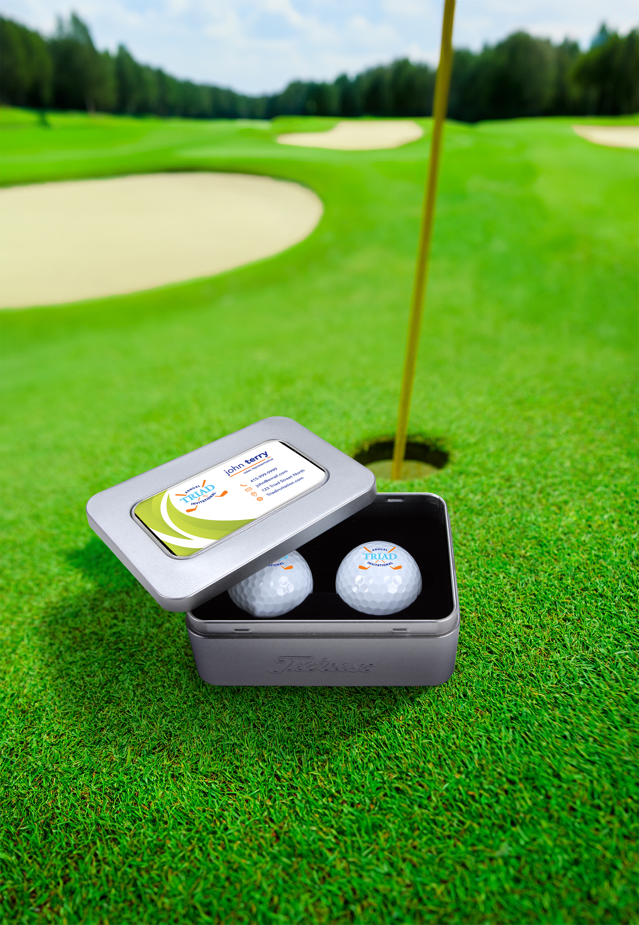 Titleist® 2-Ball Business Card Tin Pro V1® 4