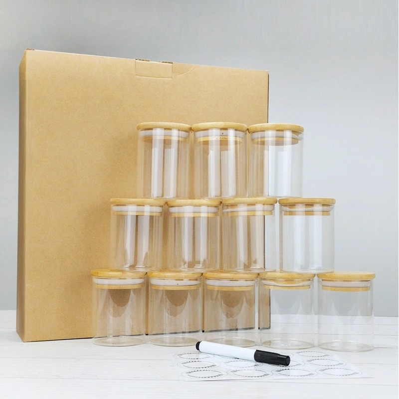 6oz Small Air Tight Storage Containers with Natural Bamboo 3
