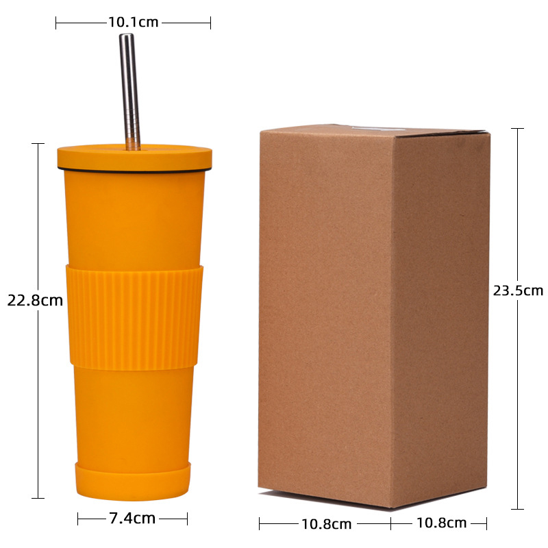 30 oz Stainless Steel Straw Tumbler with Non-slip Cover 2