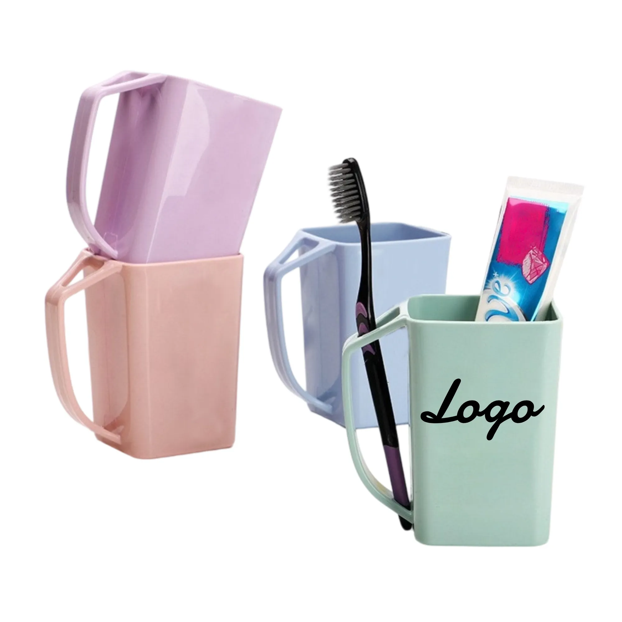 Toothbrush - holding Handle Custom - Logo Plastic Cups 1