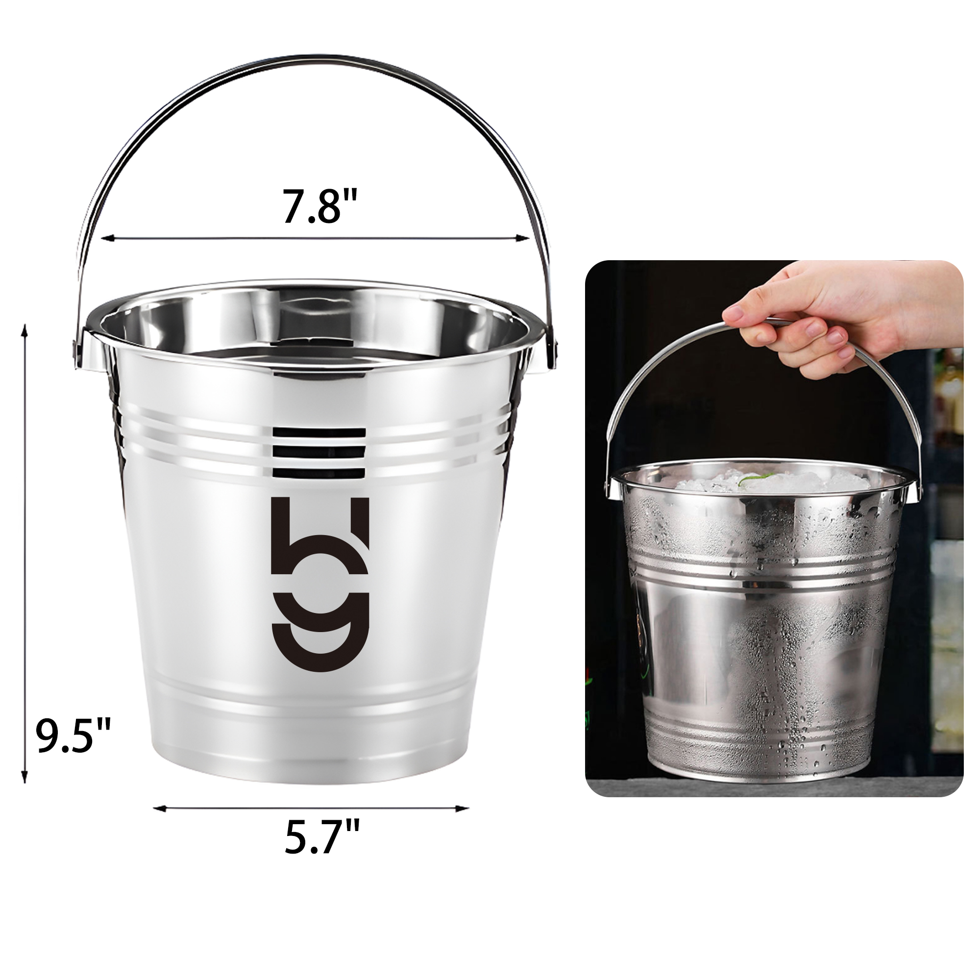 Versatile 4L Stainless Steel Beer Wine Ice Bucket 1