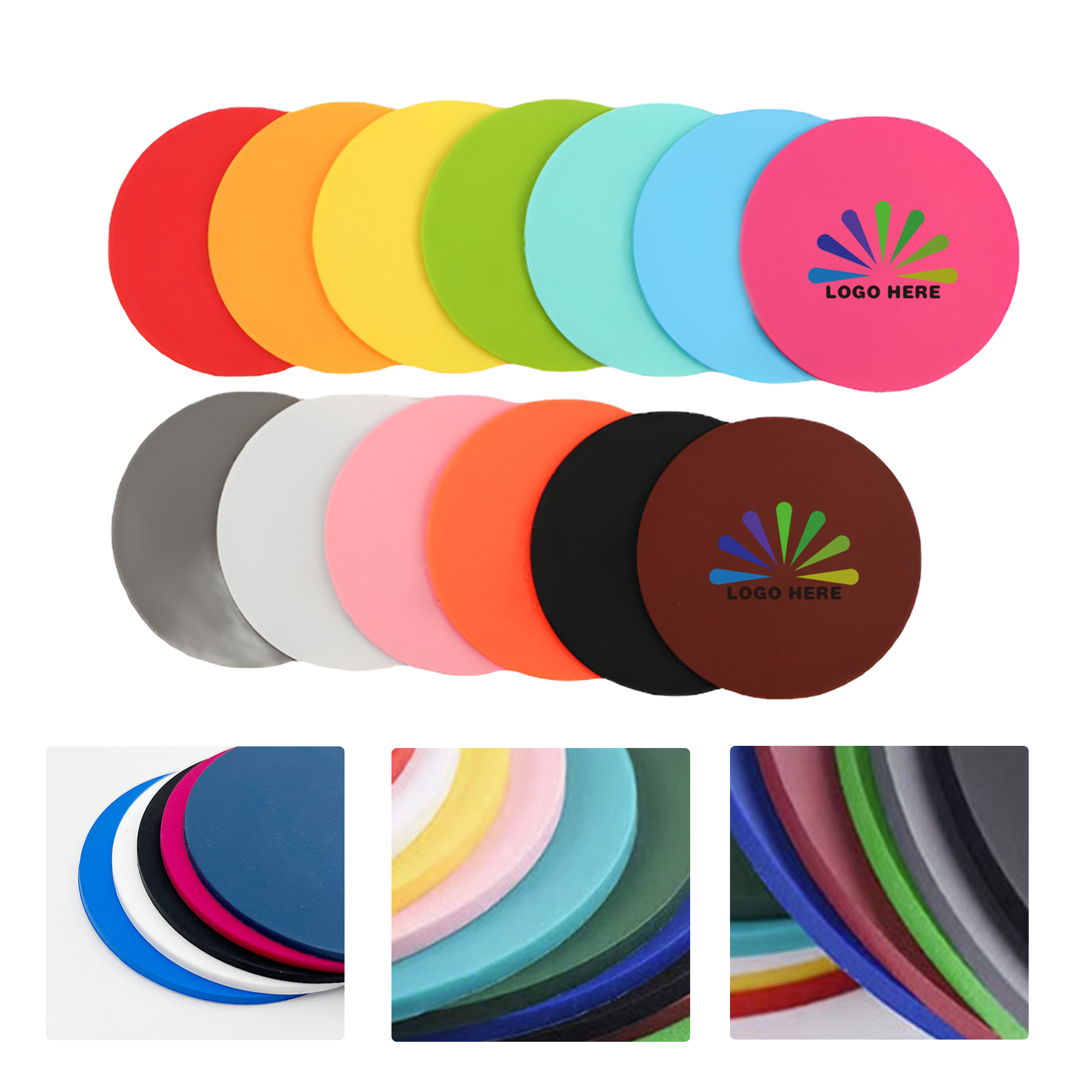MOQ50 Custom PVC Non-Slip Coaster With Logo 3