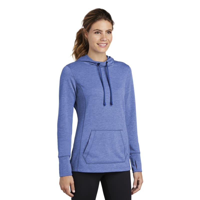 Sport-Tek Women's PosiCharge Tri-Blend Wicking Fleece Hooded Pullover. 11