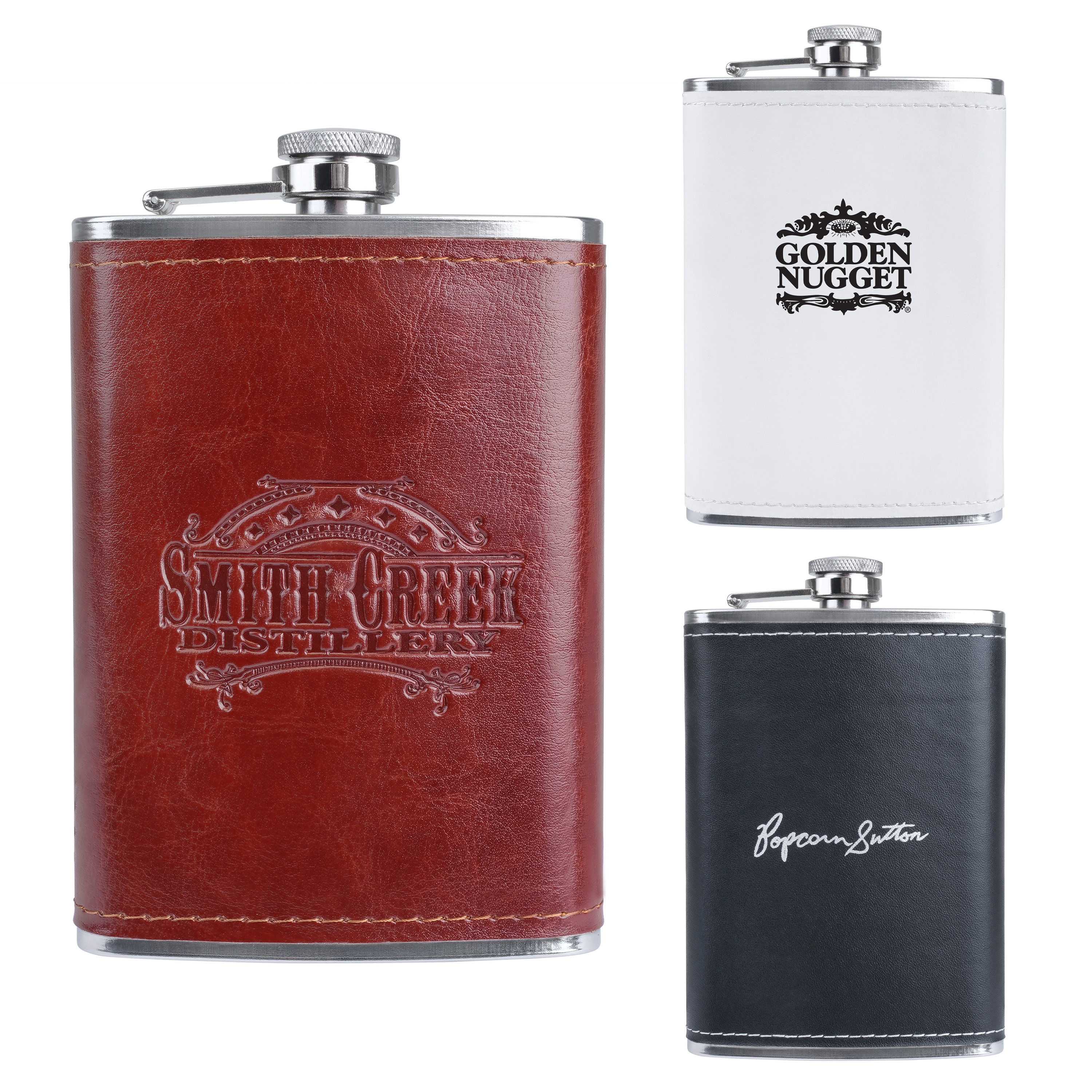 8 Oz. Leatherette Wrapped Flask