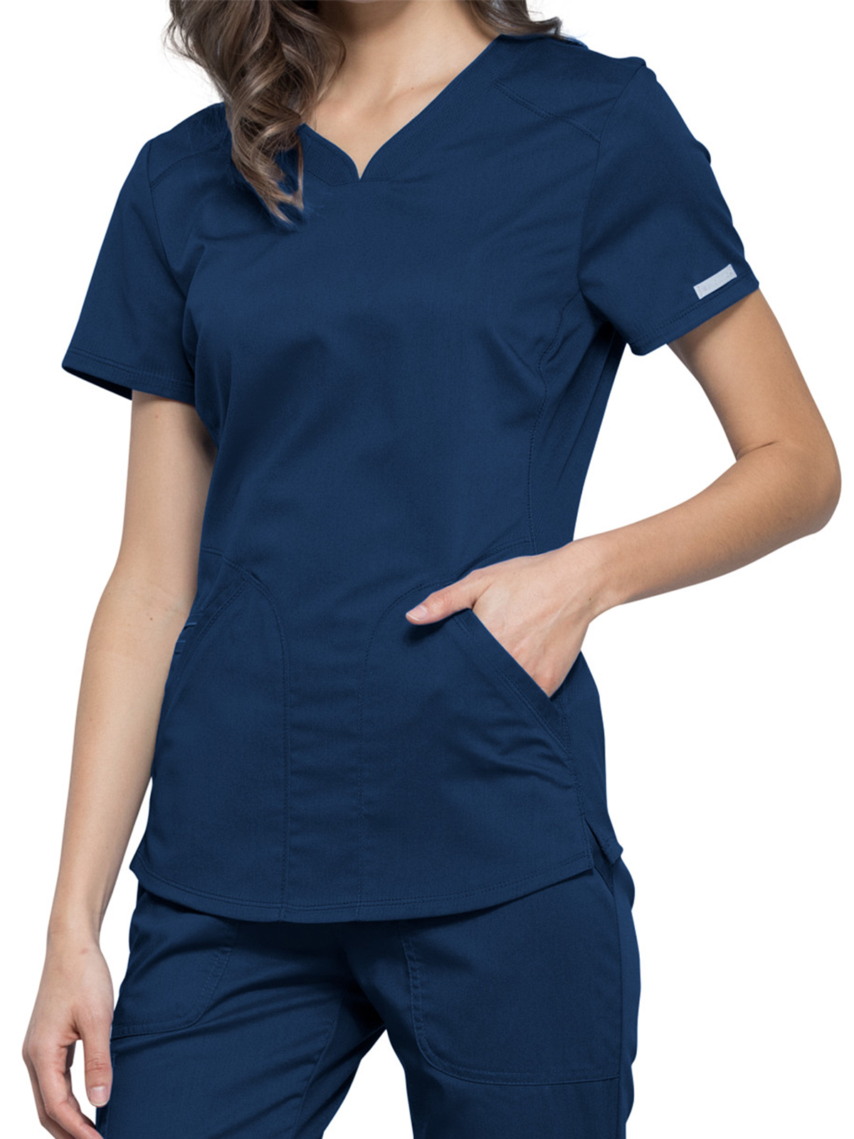 Cherokee - Workwear Revolution - Women's 2-Pocket V-Neck Top 4
