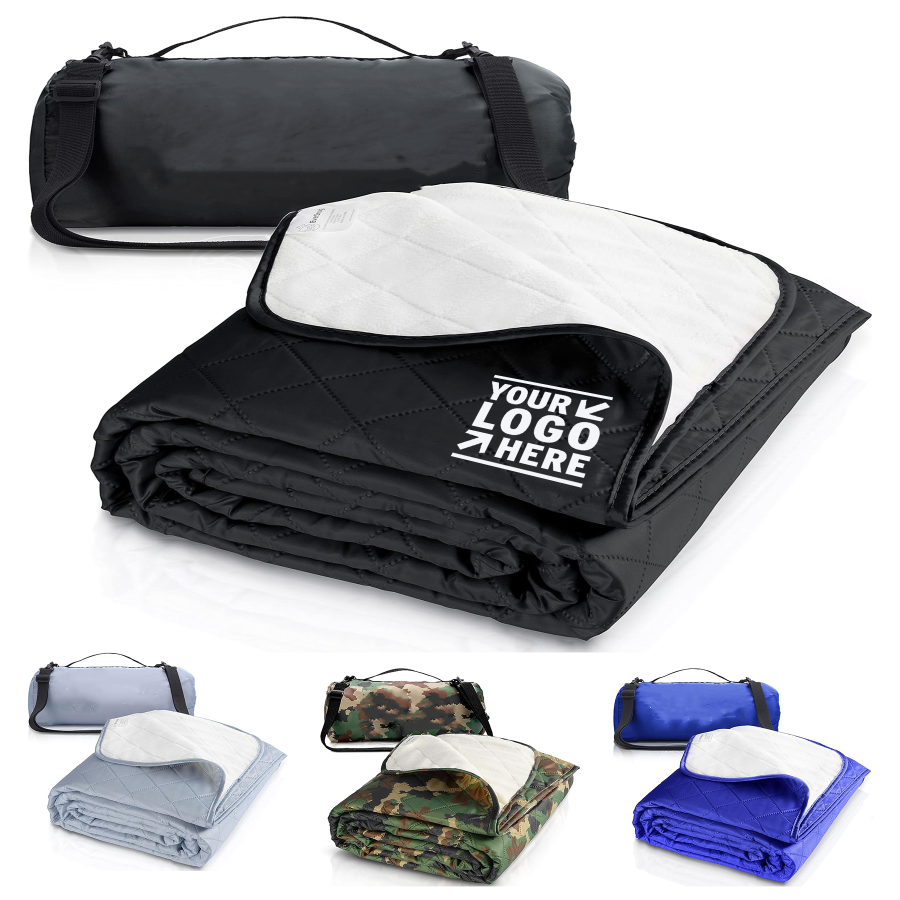 Extra Thick Premium Quilted Fleece Large Waterproof Windproof Outdoor Blanket 2