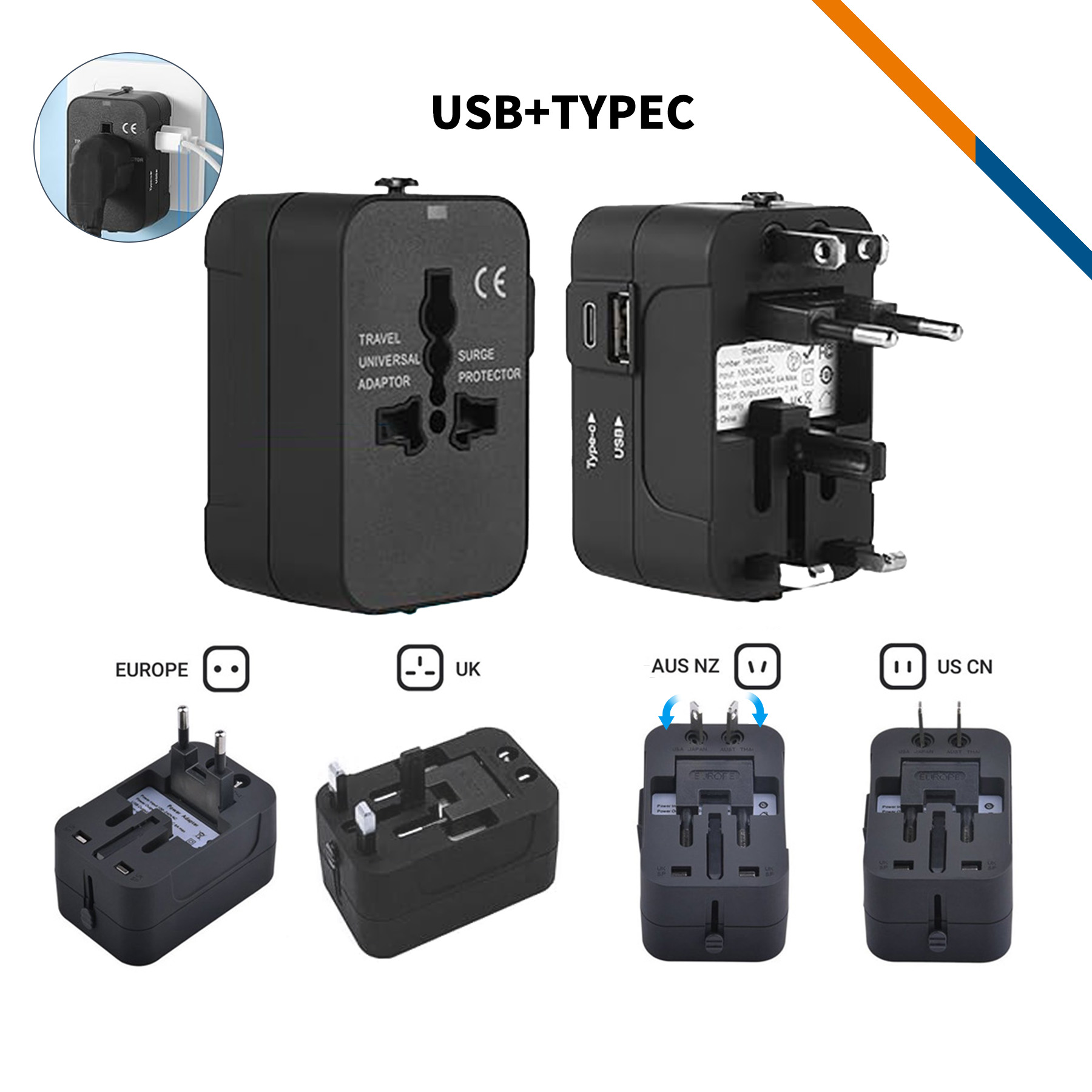Abner Universal Travel Adapter 4