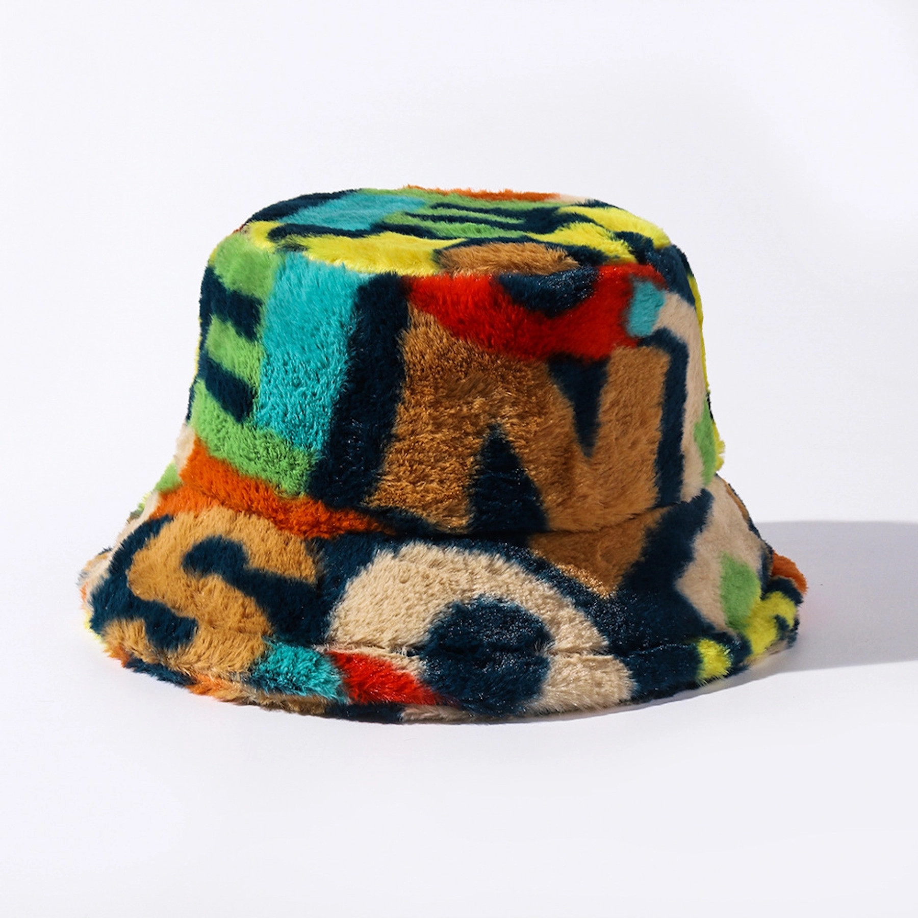 Color Block Fuzzy Bucket Hat 6