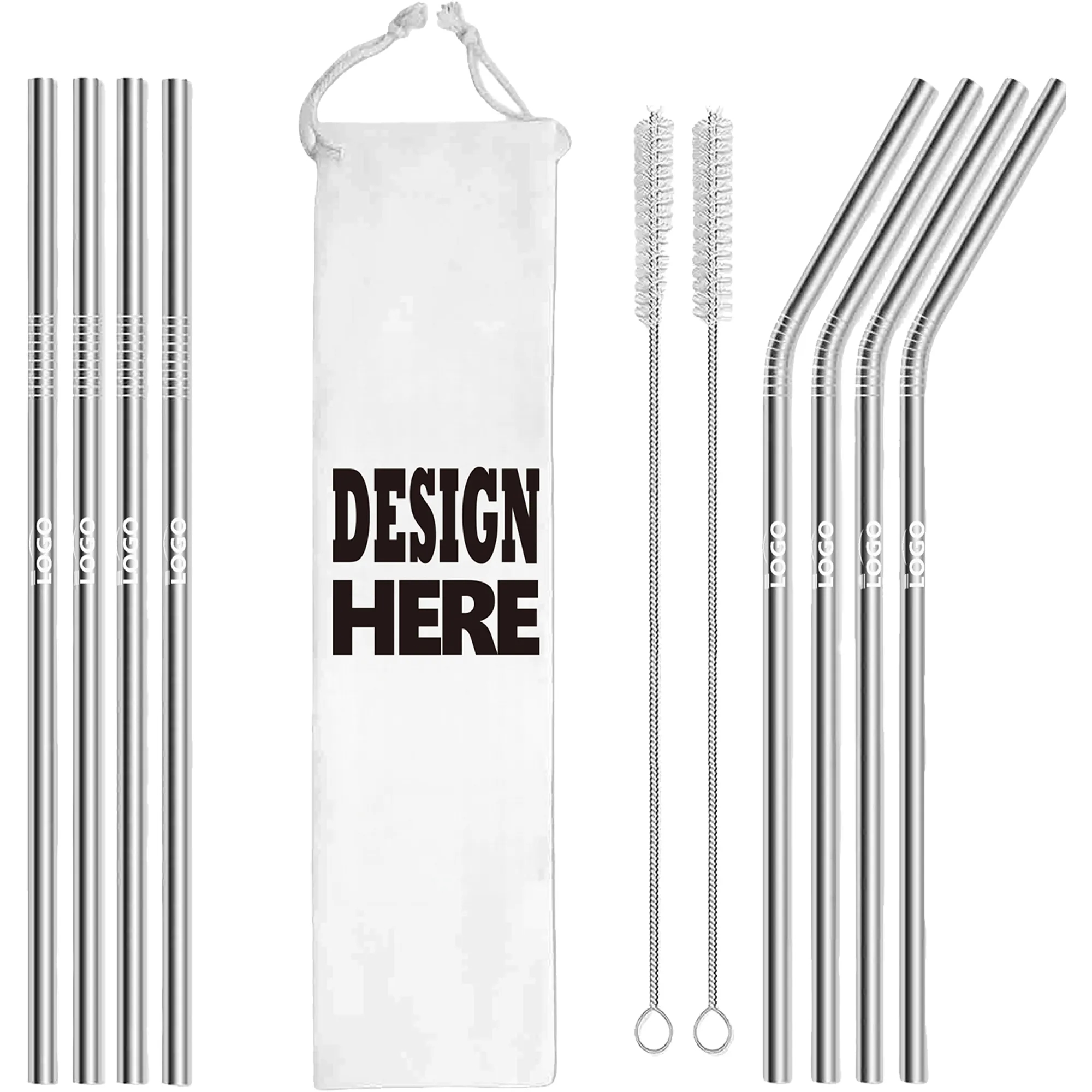 Reusable Smoothie Straw Set of 8 - MOQ 20 2