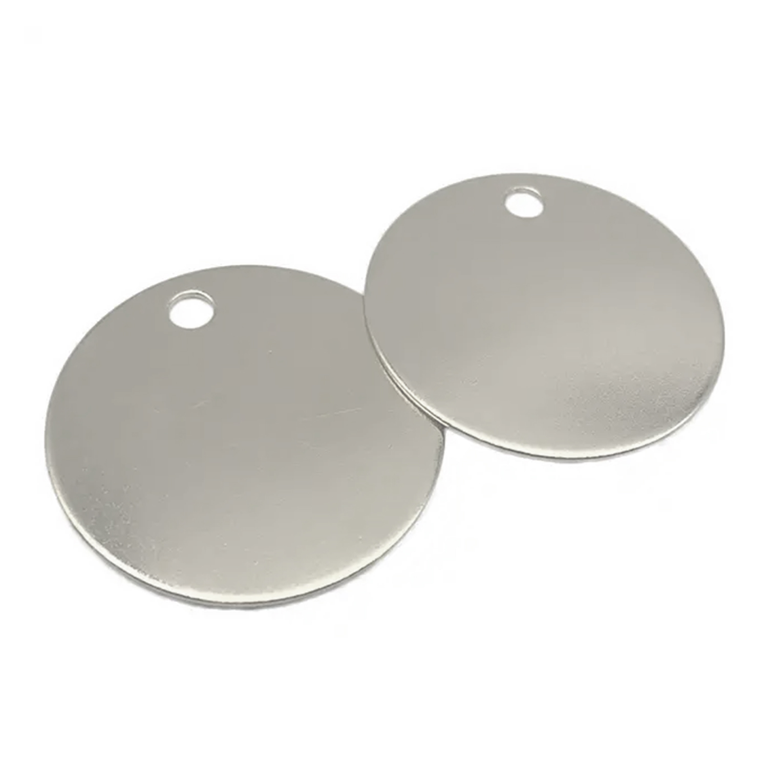 Silver Round Design Brass Pet Tag 2