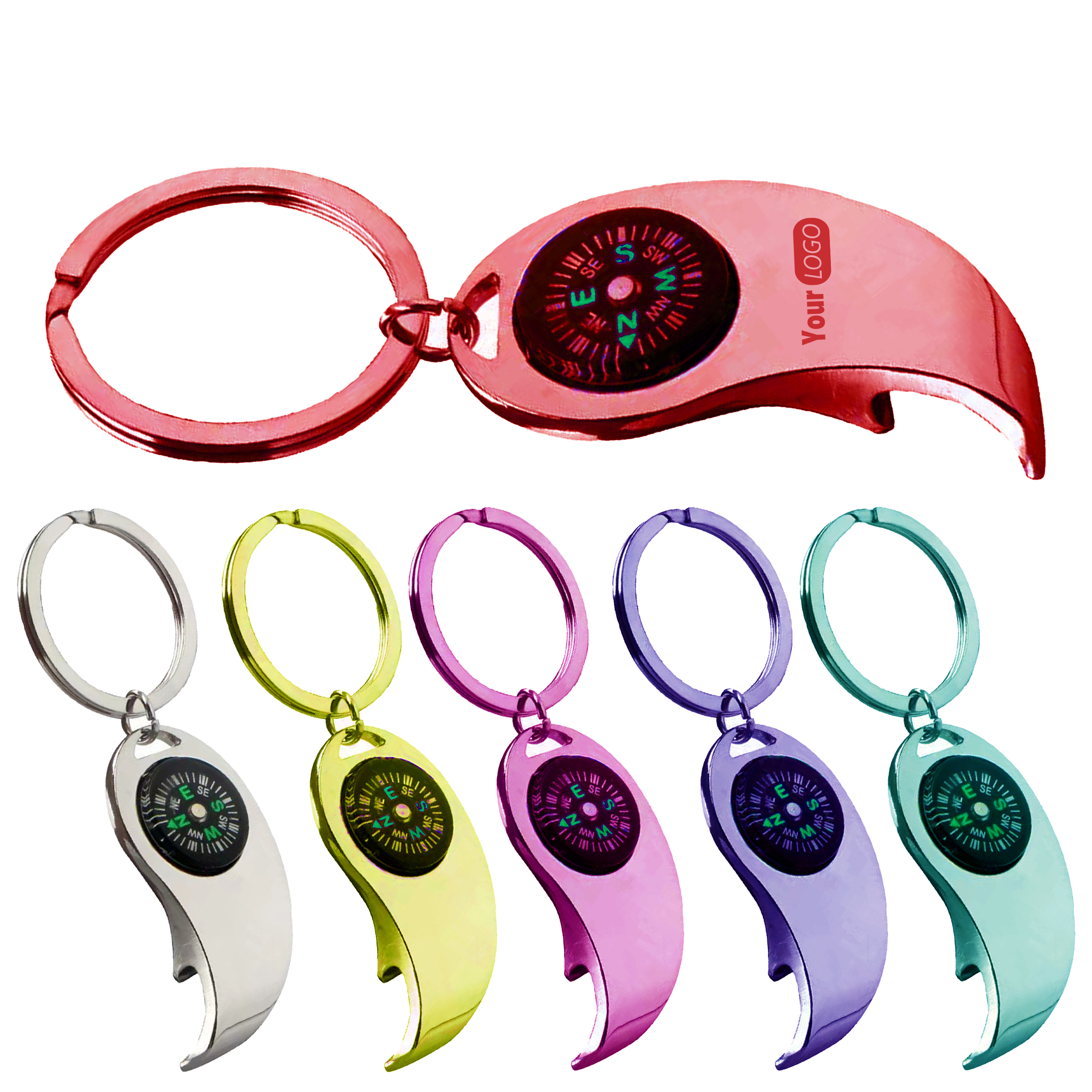 Aluminum Multifunctional Bottle Opener Compass Keychain For Outdoor Explorers 1
