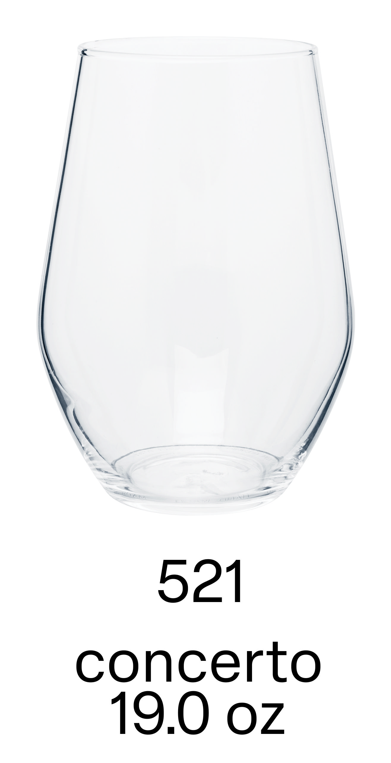 19 oz concerto stemless wine