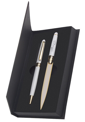 Danish-I Brass Letter Opener with GS Double Pen Set
