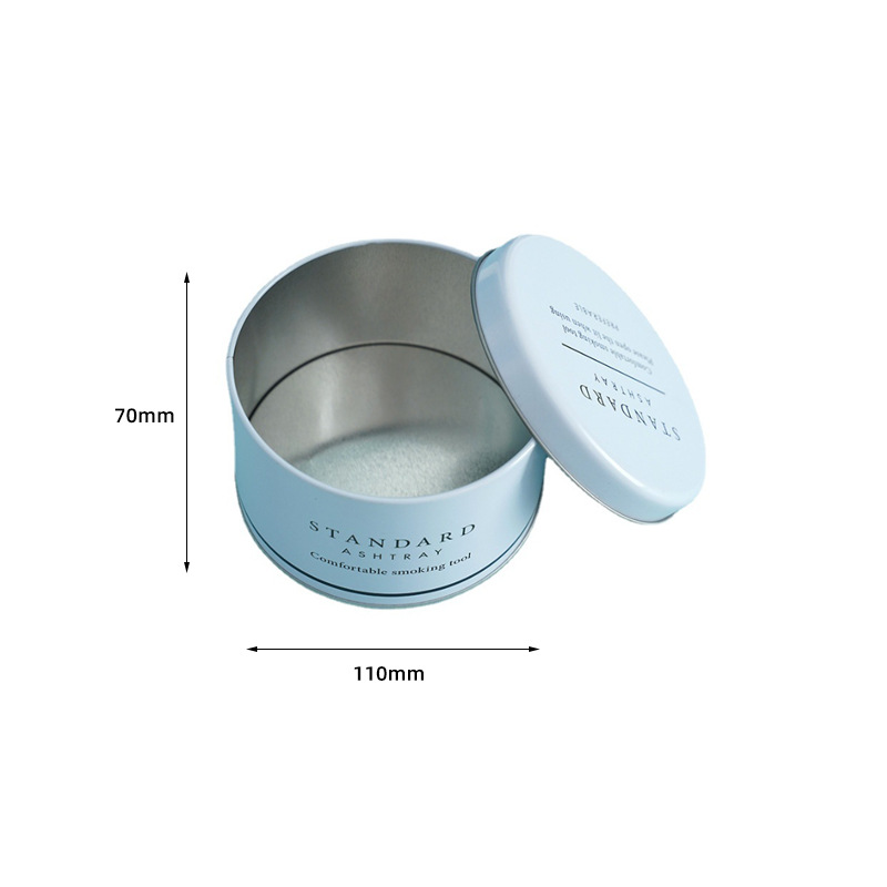 Round Tinplate Removable Ashtray 2