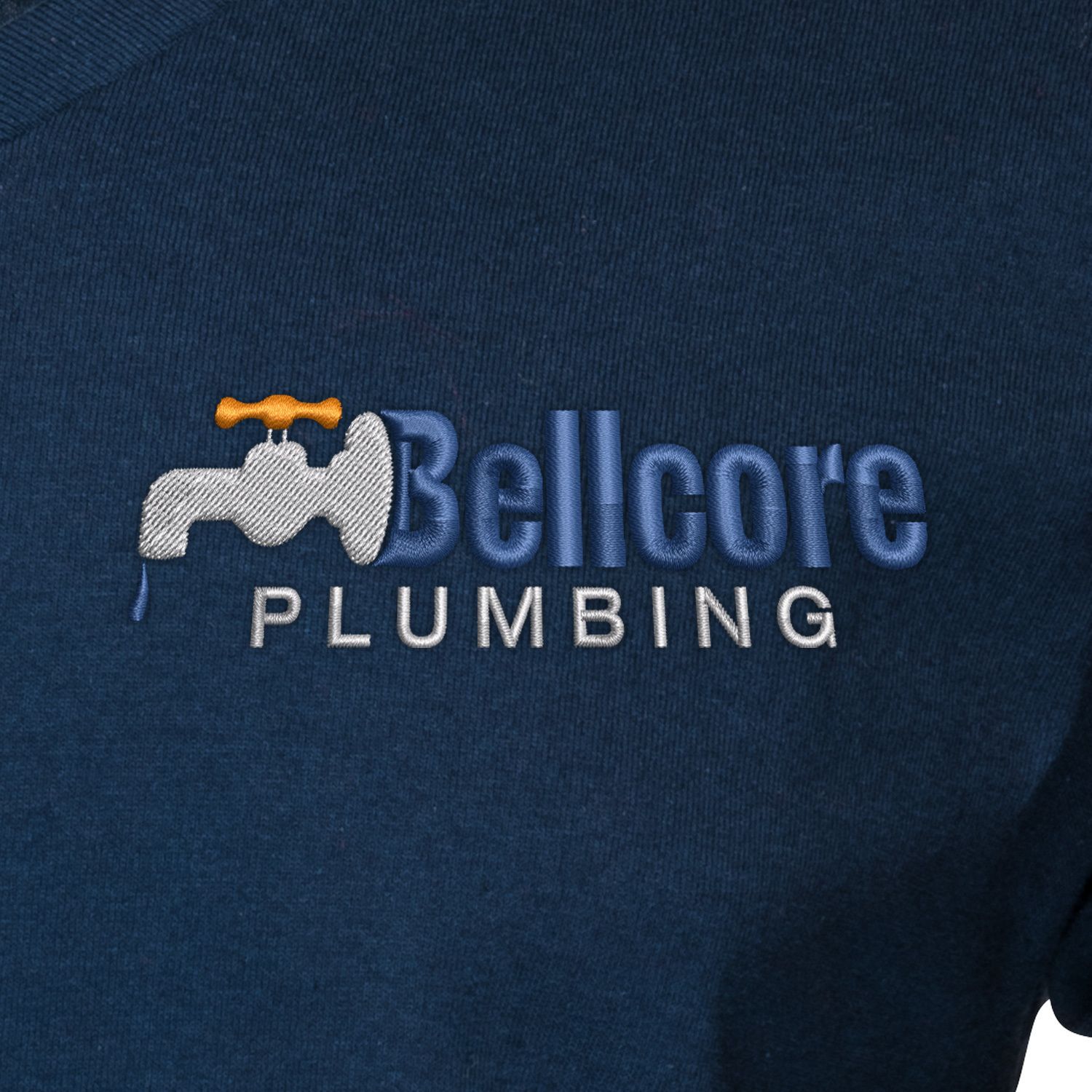 MENS V-NECK T-SHIRT EMBROIDERED