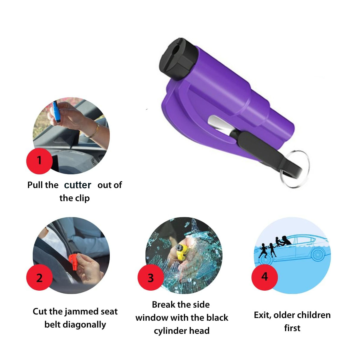 3-in-1 Whistle Seatbelt Cutter Window Breaker 3